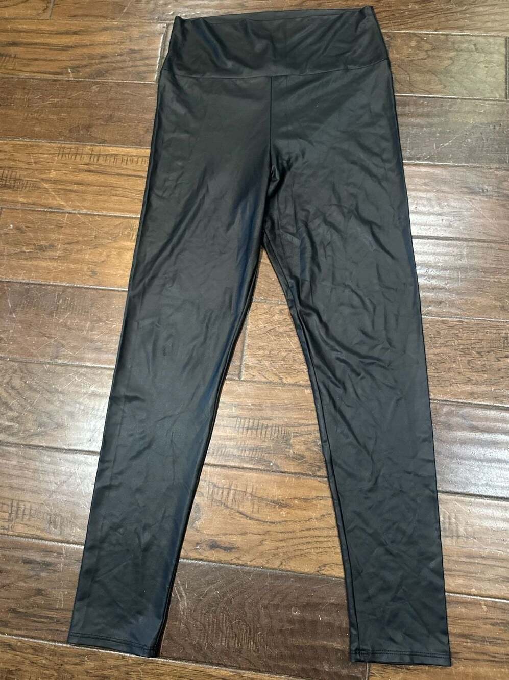 Cemi Ceri Black Faux Leather High Waisted‎ Leggings Size Large